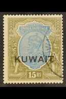 1929-37  KGV (wmk Multiple Stars Inverted) 15R Blue And Olive, SG 29, Very Fine Used. Fresh And Attractive! For More Ima - Koeweit