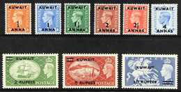 1950-55  Overprints Complete Set, SG 84/92, Superb Mint, Very Fresh. (9 Stamps) For More Images, Please Visit Http://www - Koweït