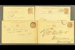 1884-1901 STATIONERY POSTCARDS  1½d Commercially Used To England (3) Or Germany (4) With Lagos Bars Or Cds Cancels, All  - Nigeria (...-1960)