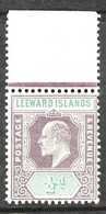 1905-08  ½d Dull Purple And Green, Damaged Frame And Crown (Spaven Flaw), SG 29a, Superb Never Hinged Mint Upper Margina - Leeward  Islands
