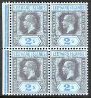 1912-22  2s Purple And Blue, SG 55, A Fine Never Hinged Mint Block Of Four With Gutter Margin At Left.  For More Images, - Leeward  Islands