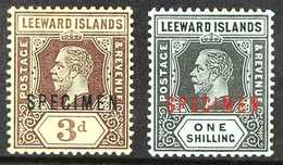 1912-22  3d And 1s White Backs, Each Overprinted "SPECIMEN", SG 51as & 54as, Fine Mint. (2 Stamps) For More Images, Plea - Leeward  Islands