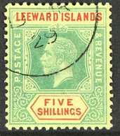 1912-22  5s Green And Red On Orange Buff, SG  57c, Fine Cds Used. For More Images, Please Visit Http://www.sandafayre.co - Leeward  Islands