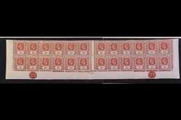 1929  1½d Red- Brown Wmk Mult Script CA (SG 64) LOWER SHEET PORTION Of 24 Stamps Being The Lower Two Rows Bearing Two Pl - Leeward  Islands