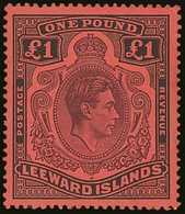 1938  £1 Brown- Purple And Black / Red, SG 114, Very Fine Mint. For More Images, Please Visit Http://www.sandafayre.com/ - Leeward  Islands