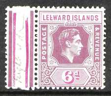 1938-51  6d Purple And Bright Magenta, Broken "E", SG 109ba, With Left Gutter Margin, Very Fine Mint. For More Images, P - Leeward  Islands