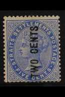 1884  (Aug) 2c On 5c Blue, Type 20f Overprint, SG 78, Fine Mint. For More Images, Please Visit Http://www.sandafayre.com - Straits Settlements