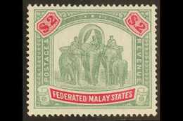 FEDERATED STATES  1900 $2 Green And Carmine, Wmk CC,  "Elephants", SG 24, Very Fine Mint.  For More Images, Please Visit - Altri & Non Classificati