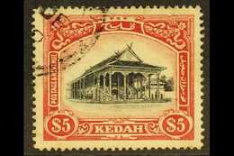 KEDAH  1912 $5 Black And Red Council Chamber, SG 14, Very Fine Used. For More Images, Please Visit Http://www.sandafayre - Other & Unclassified