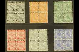 NEGRI SEMBILAN  1935-41 1c Black, 2c Orange, 3c Green, 6c Scarlet, 6c Grey & 15c Ultramarine BLOCKS OF FOUR, SG 21, 23,  - Andere & Zonder Classificatie