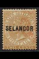 SELANGOR  1882 2c Brown, Wmk CA, SG 13, "Narrow Letters", Fine Used. For More Images, Please Visit Http://www.sandafayre - Andere & Zonder Classificatie