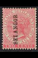 SELANGOR  1885 2c Pale Rose, SG 38, Ovpt Vertical, Very Fine Mint. For More Images, Please Visit Http://www.sandafayre.c - Andere & Zonder Classificatie
