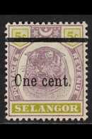 SELANGOR  1900 1c On 5c Dull Purple And Olive-yellow, SG 66a, Very Fine Mint. For More Images, Please Visit Http://www.s - Autres & Non Classés