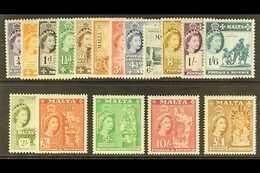 1956-58  Complete Definitive Set, SG 266/283, Never Hinged Mint. (17 Stamps) For More Images, Please Visit Http://www.sa - Malte (...-1964)