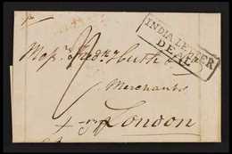 1833  (Nov) Entire Letter From Port Louis To Huth In London,  Without Despatch Markings, And Showing Fine Black "INDIA L - Maurice (...-1967)