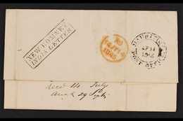 1845  (April) Entire Letter "Pr. John King" To Huth In London, Showing Black MAURITIUS POST OFFICE Cds, And Very Fine Bo - Maurice (...-1967)