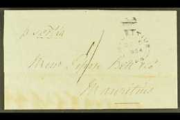 1854 "SUGAR" ENTIRE  1854 (5 OCT) Local Stampless Entire Letter With Manuscript "1/" Rate And With "MAURITIUS / OC 5 185 - Maurice (...-1967)