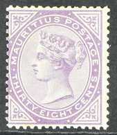 1879  38c Bright Purple, Wmk CC, SG 98, Fine And Fresh Mint. For More Images, Please Visit Http://www.sandafayre.com/ite - Maurice (...-1967)