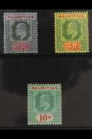 1910  2r50 - 10r Ed VII High Values, SG 193/5, Very Fine And Fresh Mint. (3 Stamps) For More Images, Please Visit Http:/ - Mauritius (...-1967)