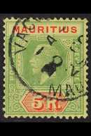 1913-22  5r Green And Red On Pale Yellow, Die II, SG 203b, Very Fine Used. For More Images, Please Visit Http://www.sand - Mauricio (...-1967)