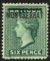 1876-83  6d Blue-green, SG 3, An Attractive Mint Example Of This Rare Shade, Small Hinge Thin At Top, Rarely Offered. Fo - Montserrat