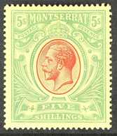 1914  5s Red And Green On Yellow, SG 48, Fine Mint. For More Images, Please Visit Http://www.sandafayre.com/itemdetails. - Montserrat