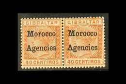 GIBRALTAR ISSUES OVERPRINTED  1898 40c Orange Brown Variety "inverted V For A", In Mint Pair With Normal, SG 5 + 5a, Ton - Autres & Non Classés