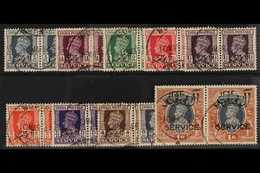 OFFICIALS  1944  Set Complete, SG O1/10, Very Fine Used Pairs. (20 Stamps) For More Images, Please Visit Http://www.sand - Omán