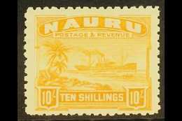 1924  10s Yellow On Rough Surfaced Paper, SG 39A, Very Fine And Fresh Mint. For More Images, Please Visit Http://www.san - Nauru