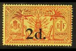 ENGLISH INSCRIPTIONS  1920 2d On 40c Red On Yellow (wmk RF), SG 35, Very Fine Mint. For More Images, Please Visit Http:/ - Andere & Zonder Classificatie