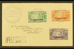 FRENCH  1941 (10 June) Registered Censored Cover To Australia Bearing 1941 5c, 10c & 15c "France Libre" Overprints (SG F - Andere & Zonder Classificatie