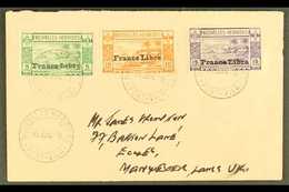 FRENCH 1941  France Libre Overprinted 5c To 15c, SG F65/67, On An Envelope Cancelled Port Vila June 1949 To England. For - Altri & Non Classificati