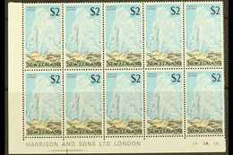 1967-70  $2 Geyser, SG 879, Lower Left Corner Imprint/plate Number Block Of Ten (5 X 2), Never Hinged Mint. For More Ima - Other & Unclassified