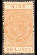 POSTAL FISCAL  1906. 9s Orange, P14, SG F86, Fine Mint For More Images, Please Visit Http://www.sandafayre.com/itemdetai - Autres & Non Classés