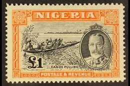 1936  £1 Black & Orange Pictorial, SG 45, Very Fine Mint, Very Fresh. For More Images, Please Visit Http://www.sandafayr - Nigeria (...-1960)