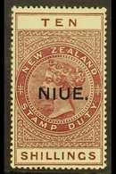 1918-29  10s Maroon On "De La Rue" Paper, SG 36, Fine Mint. For More Images, Please Visit Http://www.sandafayre.com/item - Niue