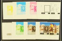 1986 IMPERF PROGRESSIVE PROOFS  Of The "Ameripex 86" Set, SG 620a, Scott 515a/b, Yv 497/98A, In Never Hinged Mint Horizo - Niue