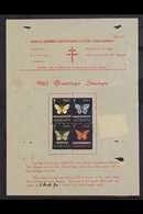 1962  Circular Advertising The 1962 Anti-Tuberculosis Association, Greetings Stamps Set Of 4, Depicting Butterflies, Fra - Borneo Septentrional (...-1963)