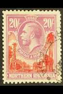 1925-29  20s Carmine-red & Rose-purple, SG 17, Superb Used, Very Fresh. For More Images, Please Visit Http://www.sandafa - Rhodesia Del Nord (...-1963)