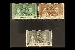 1937  Coronation Set Complete, Perforated "Specimen", SG 127s/129s, Very Fine Mint. (3 Stamps) For More Images, Please V - Nyasaland (1907-1953)