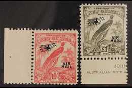 1932  10s And £1 Air Mail, (on Redrawn Issue Without Dates), SG 202/3, Very Fine Marginal NHM. (2 Stamps) For More Image - Papua New Guinea