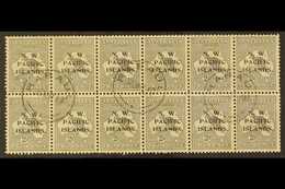 NWPI  1918-22 2d Grey Roo Die II Overprint, SG 106a, Fine Cds Used Very Rare BLOCK Of 12 (6x2) Cancelled By "Rabaul" Cds - Papua Nuova Guinea