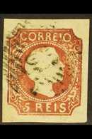 1855  5r Orange Brown, Worn Plate Straight Hair, Imperf, SG 10a, Superb Frontal Appearance But Horizontal Crease. Rare A - Otros & Sin Clasificación