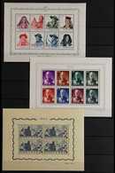 1940-1947 MINIATURE SHEETS  NEVER HINGED MINT GROUP Of All Different Mini-sheets On Stock Pages, Includes 1940 Centenari - Other & Unclassified