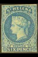 1856  Imperf 6d Blue, SG 1, Four Margins (close But Clear At Lower Right), Fine Mint With Original Gum. For More Images, - Isola Di Sant'Elena