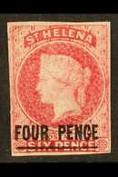 1863  4d Carmine, SG 5, Very Fresh Mint With Four Margins And Large Part Original Gum. For More Images, Please Visit Htt - St. Helena