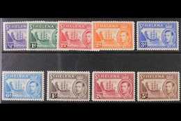 1938  KGVI Definitives Original Set To 5s (SG 131/39) Including The Scarce 3d Ultramarine, Never Hinged Mint. (9 Stamps) - Sainte-Hélène