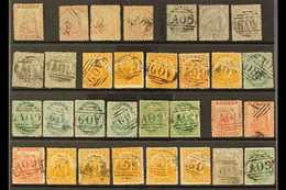 1862-78 VALUABLE USED COLLECTION CAT £1750+  A Most Useful Selection Presented On A Stock Card, Ideal For Plate Reconstr - St.Christopher, Nevis En Anguilla (...-1980)