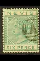 1883  6d Green, SG 32, Very Fine With Part AO9 Cancel Leaving Much Of The Portrait Clear.  For More Images, Please Visit - St.Cristopher-Nevis & Anguilla (...-1980)