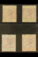 1886-87  Die 1, Watermark Crown CA, Perf 14, Complete Set, SG 39/42, Fine Mint. (4 Stamps) For More Images, Please Visit - St.Lucia (...-1978)